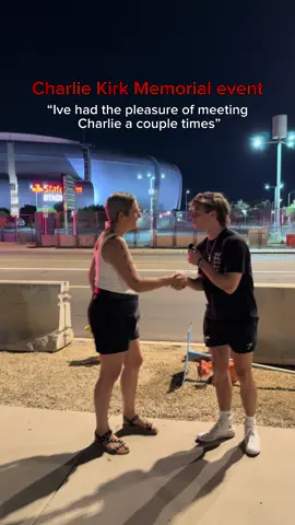 “My heart is broken” ❤️🤍💙 I talked to Toni for like 12 minutes and she was awesome. More videos with her soon 🇺🇸 #charliekirk #turningpointusa #usa #memorial #fyp 