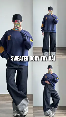 Áo sweater boxy tay dài thebadgod #outfit #review #fyp #xuhuong 