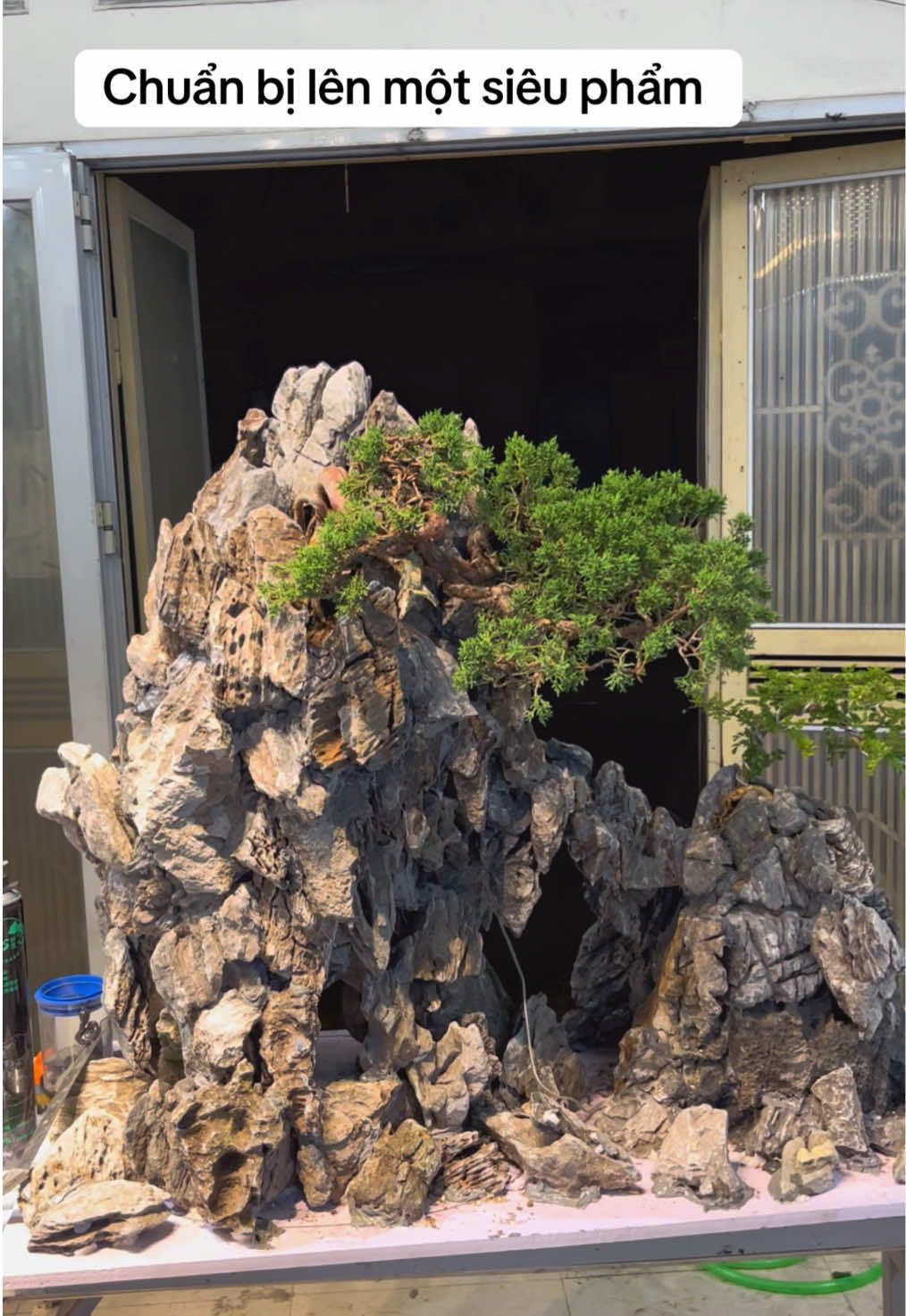 Cùng chờ đón một siêu phẩm tiểu cảnh thác nước sắp được hoàn thiện #ngocaquadesign #aquarium #tieucanh #penjing #bethuysinh 