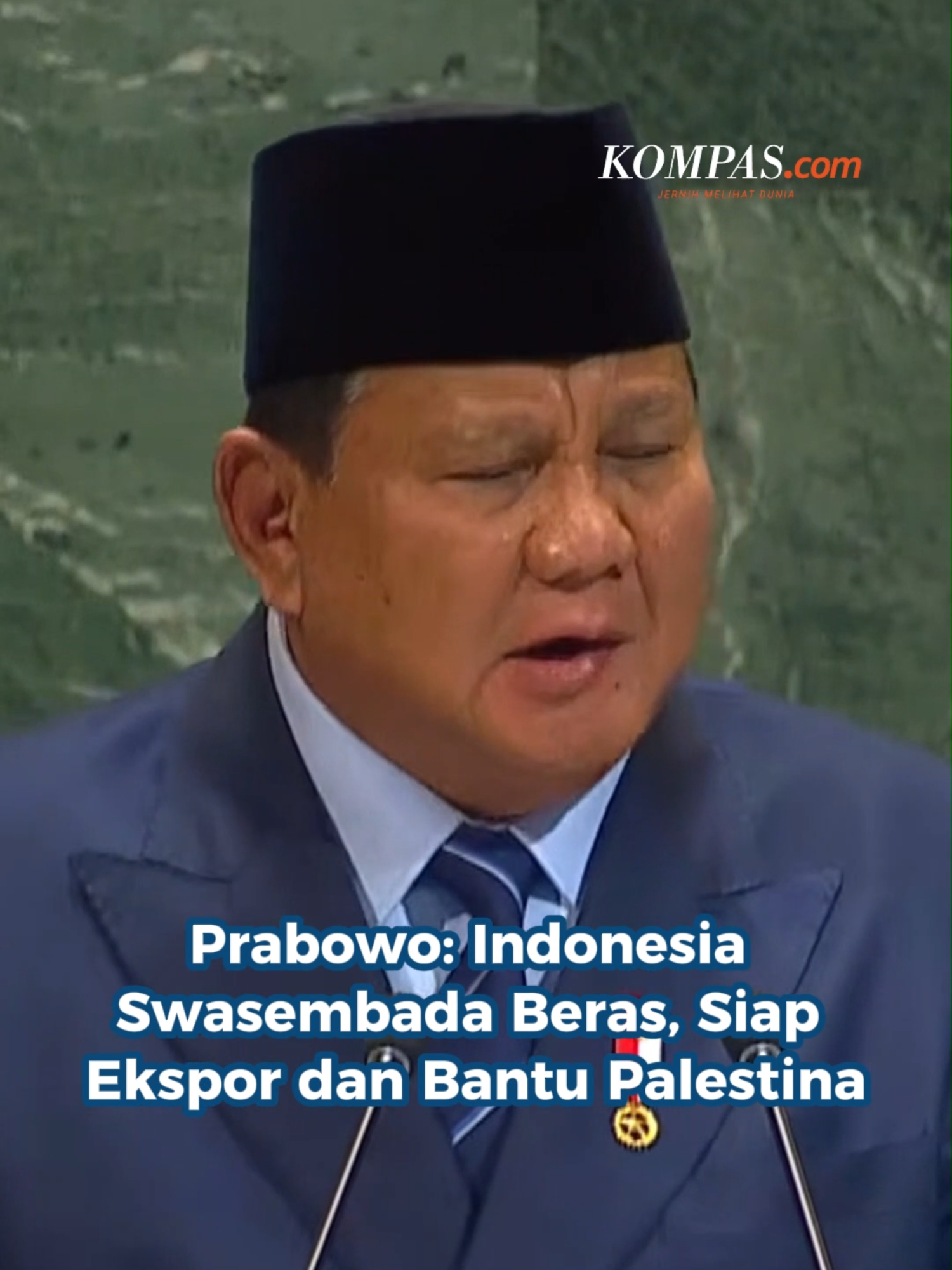 Presiden RI Prabowo Subianto berpidato di Sidang Majelis Umum PBB, Selasa (23/9/2025).  Dalam kesempatan itu, Prabowo menjelaskan bahwa Indonesia sudah swasembada beras dengan cadangan tertinggi sepanjang sejarah RI.  Presiden juga menyampaikan bahwa Indonesia siap mengekspor beras, sekaligus membantu rakyat Palestina. Kreatif: Nabilla Mutiara  Produser: Elizabeth Ayudya Ratna Rininta + #Prabowo #SwasembadaBeras #SidangPBB #Palestina #Global