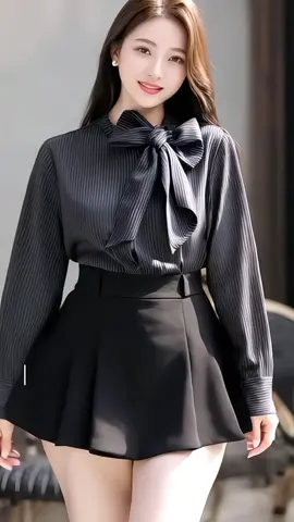 Áo sơ mi nữ cổ nơ dài tay #aosomi 