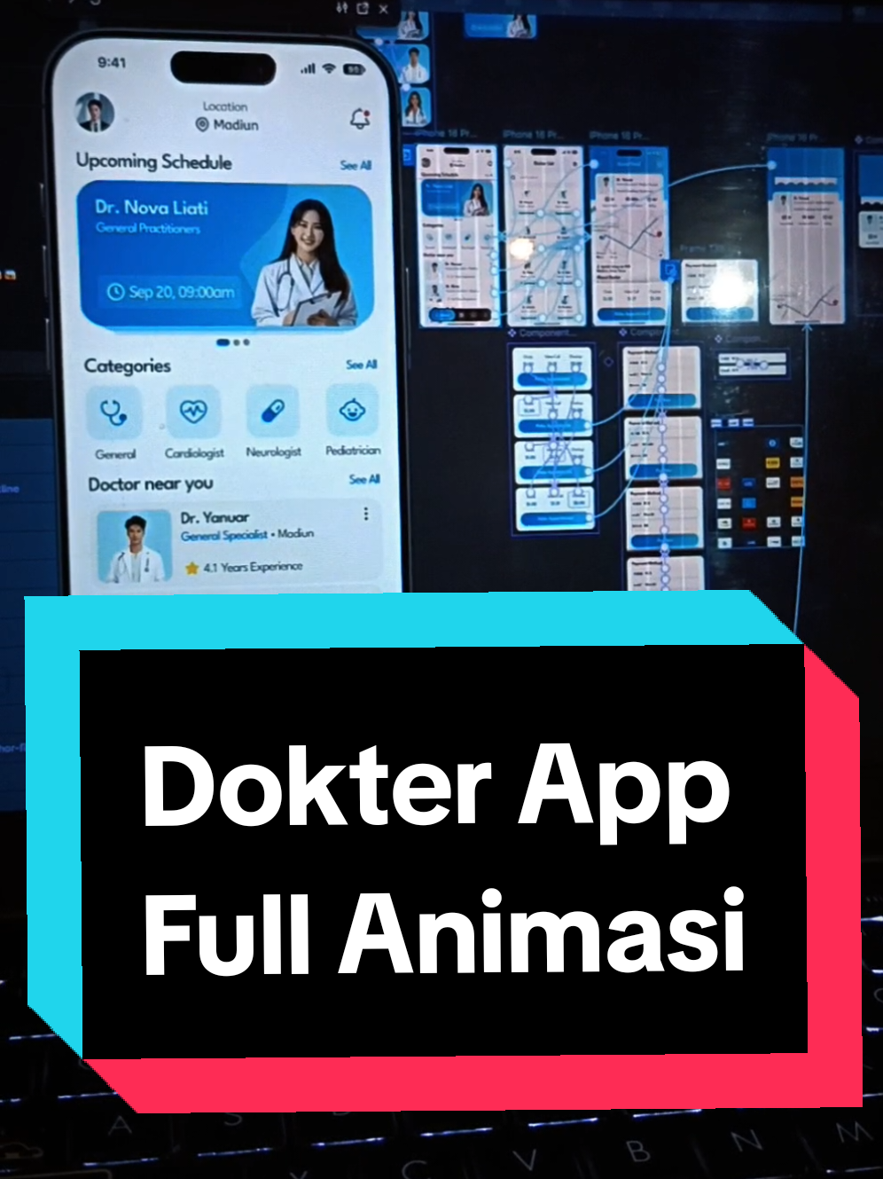 ✨ Cari dokter jadi lebih mudah! ✨ Dengan Doctor App, kamu bisa: 👩‍⚕️ Lihat jadwal dokter terdekat. 📍 Temukan lokasi dokter sesuai spesialisasi. 💳 Booking & pembayaran langsung lewat aplikasi. 📞 Konsultasi via chat atau video call dengan biaya transparan. 🔥 Praktis, cepat, dan user friendly! 🔥 💡 Aplikasi ini adalah hasil desain UI/UX modern dan profesional yang aku buat. Kalau kamu butuh jasa desain aplikasi, website, atau prototype interaktif untuk project, skripsi, maupun bisnis — aku siap bantu! 🚀 📩 DM untuk kolaborasi atau custom design! #CapCut #uiux #figma #it #prototype 