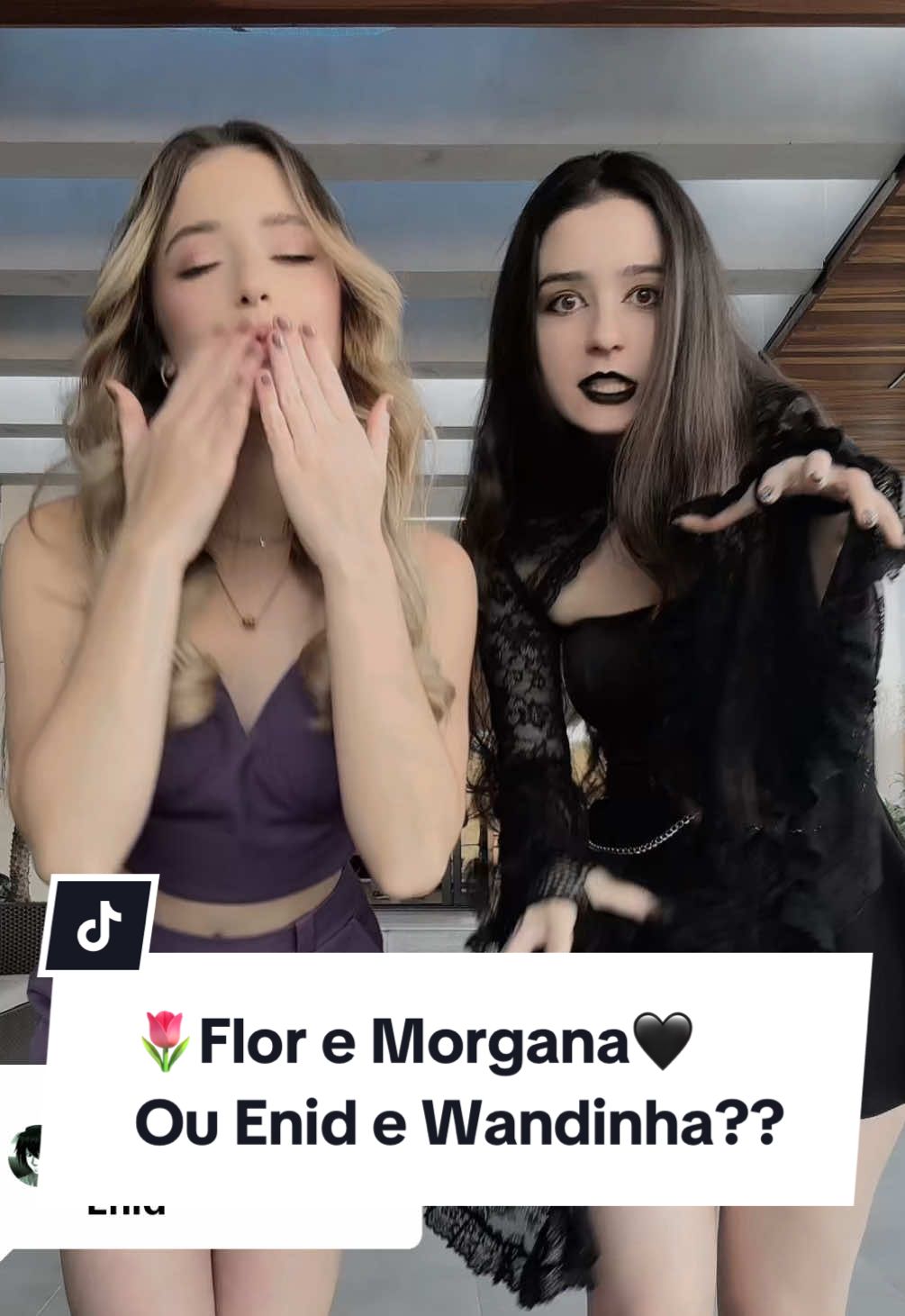 Replying to @L 🌷Flor e Morgana🖤 Ou Enid e Vandinha??🤔 @Maria Amaral #gotica #enaldinho #gothgirl #morgana #vandinha 