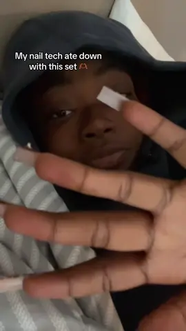 My dog in the back snoring like he pays bills but she ate downnnnnnn🫶🏾 #xyzbca #LanguageLearning #niquezoldyck #nails 