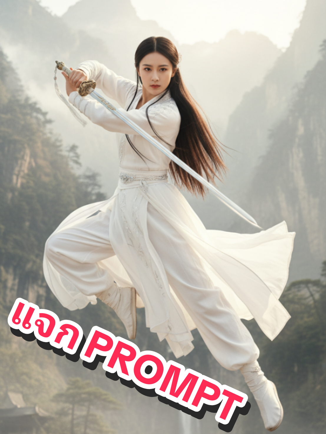แจก Prompt แนวซีรี่ย์จีน แนวจอมยุทธจีน โทนสีขาว ฉากหลังเป็นภูเขาที่ฝึกวิทยายุทธ +++ สามารถใช้หน้าผู้หญิง สร้างภาพผู้ชาย หรือจากผู้ชายเป็นผู้หญิงก็ได้ +++ #ซีรี่ย์จีน #หนังจีน #gemini #prompt #จอมยุทธ์ 