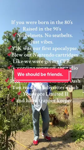 We should be friends. If you were born in the 80’s raised in the 90’s and your knees crack when you walk… we should be friends. #grandmillenial #80sbaby #90skid #millennial #friends 