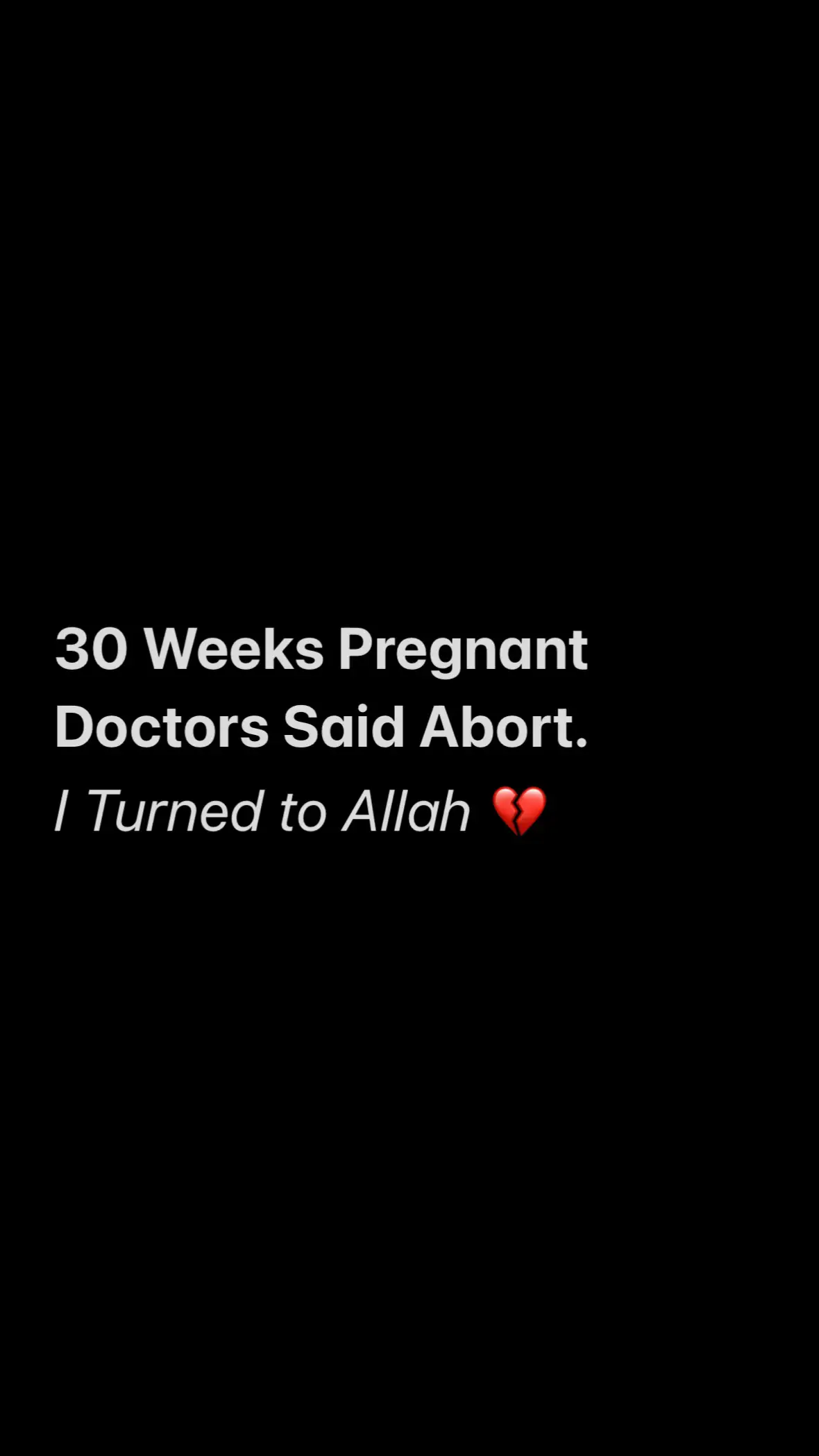 This sister, 30 weeks pregnant, was told that her baby had a genetic malformation and would not survive. Her doctors and even her husband encouraged her to abort. In deep distress, she turned to Allah during Tahajjud.  SubhanAllah, it is a beautiful story of how this sister chose to focus on the positive side of what unfolded. #fyp #muslimtiktok #husband #wife #marriage #pregnant 