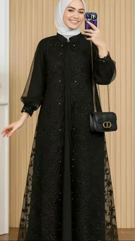 “Abaya Syar’i Hitam Elegan Brokat Premium – Gamis Muslimah Modern Nyaman & Mewah” #gamiswanita #gamismixbrukat #gamissyari #bajuwanita #ootdhijab 