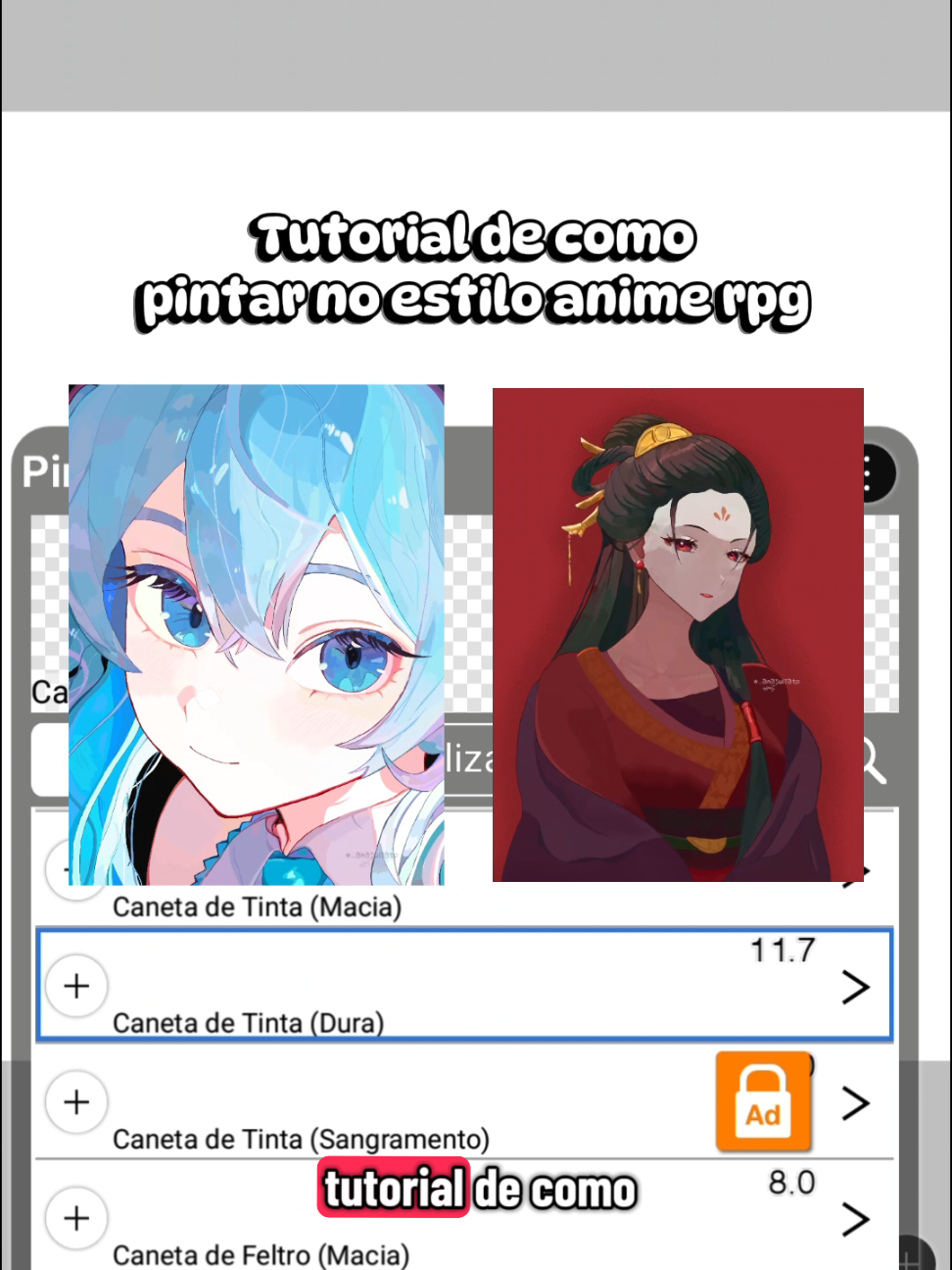 Tutorial de como pintar no estilo anime rpg #art 
