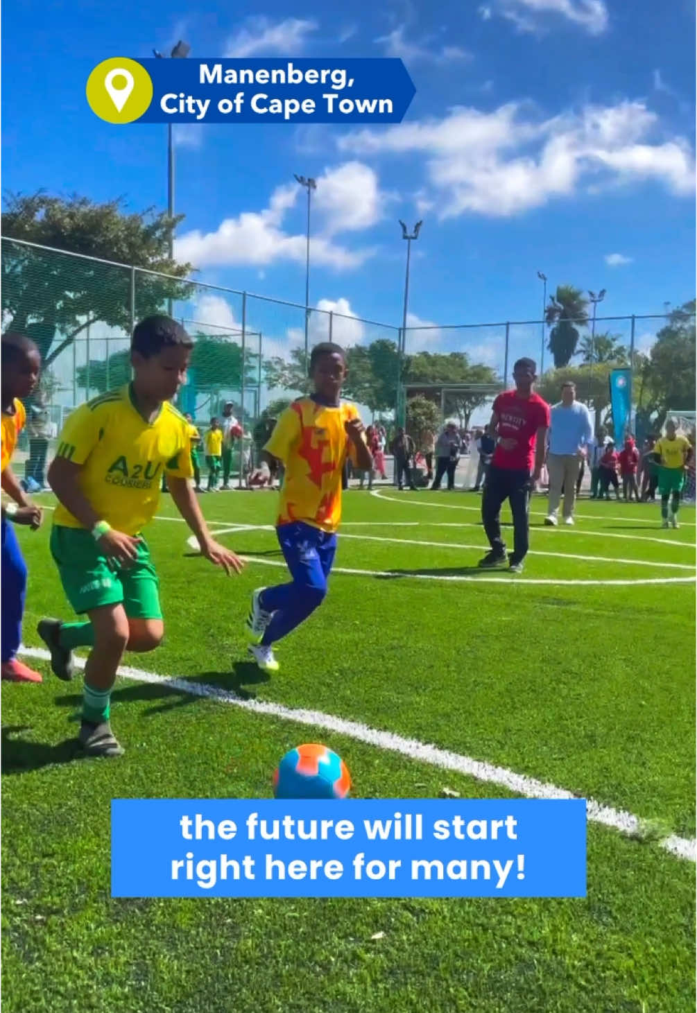 Manenberg's new “The Greens” sports complex is now OPEN, and looking beautiful! ⚽️🔥 Ons ❤️ Manenberg! We've invested over R20million in this community facility with safe and top quality soccer fields, netball courts and an upgraded park gym! ✅ #CapeTown #SouthAfrica #Football #Soccer #Sports #Foryou #Fyp #Youth 
