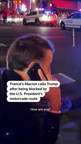 An unexpected diplomatic moment in NYC: President Trump's motorcade, en route to the UN, reportedly caused a brief security hold, leaving President Macron and his team momentarily on the street. A surreal slice of New York life. #Trump #Macron #unga 