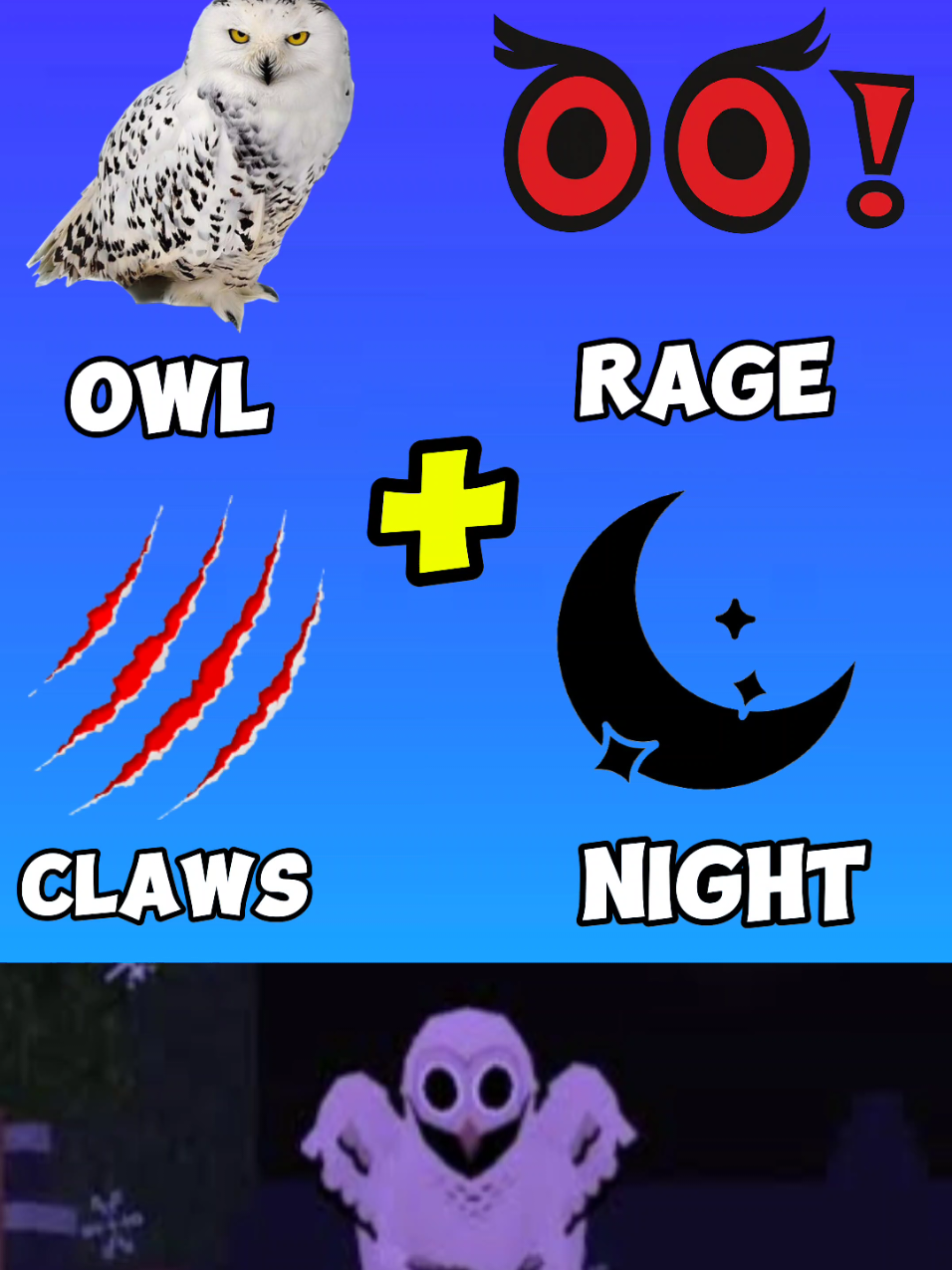 The OWL in 99 Nights in the forest Literal Vs Reality Compound Words #99nightsintheforestroblox #roblox 