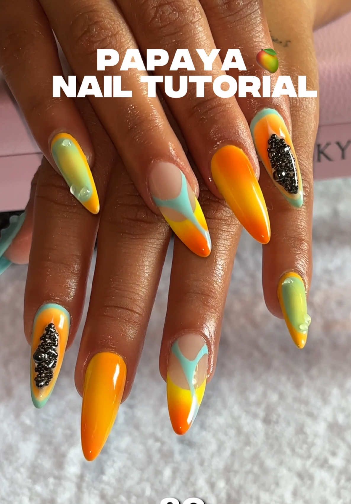 I’ve been getting some many requests for this Papaya Nail Tutorial I hope it helps ❤️ #nailtutorial #nails #nailart 