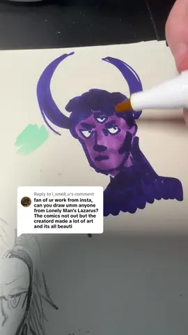 Replying to @i_smell_u 💜💜💜#lonelymanslazarus #fanart #art #ohuhumarkers #alcoholmarkers 