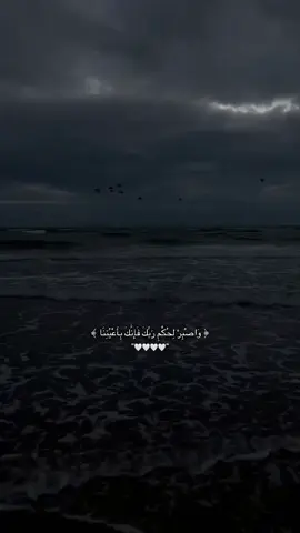 ﴿ وَاصْبِرْ لِحُكْمِ رَبِّكَ فَإِنَّكَ بِأَعْيُنِنَا ﴾ ————— #القران_الكريم #ارح_سمعك_بالقران #واصبر_لحكم_ربك_فإنك_بأعيننا #اللهم_صلي_على_نبينا_محمد #اكسبلورexplore 