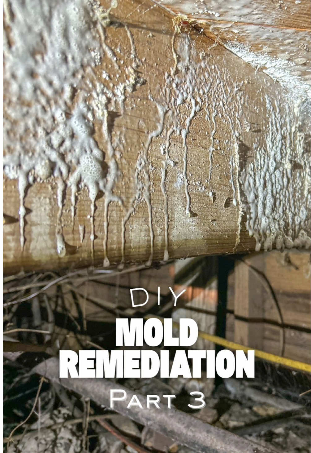 The most tedious part of remediation: cutting open the drywall and spraying down the active mold! 12% hydrogen peroxide kills active mold and can only be used on raw materials. We used the BioBalance Peroxide Kit and did 3 rounds of spraying the mold down until bubbles no longer appeared. We sanded the wood with 80 grit sandpaper before spraying one last time to double check we were mold free! Clean everything up with a hepa filtered ShopVac and you’re done! Use code Everybody10 until OCTOBER 24 to get 10% off your own peroxide kit from BioBalance. Links to the PPE we used in my Amazon storefront. Disclaimer: 12% hydrogen peroxide will burn your skin and eyes and you must use proper PPE including coveralls, goggles, gloves, and respirators to safely remediate mold. #moldtoxicity #moldremediation #autoimmunedisease 