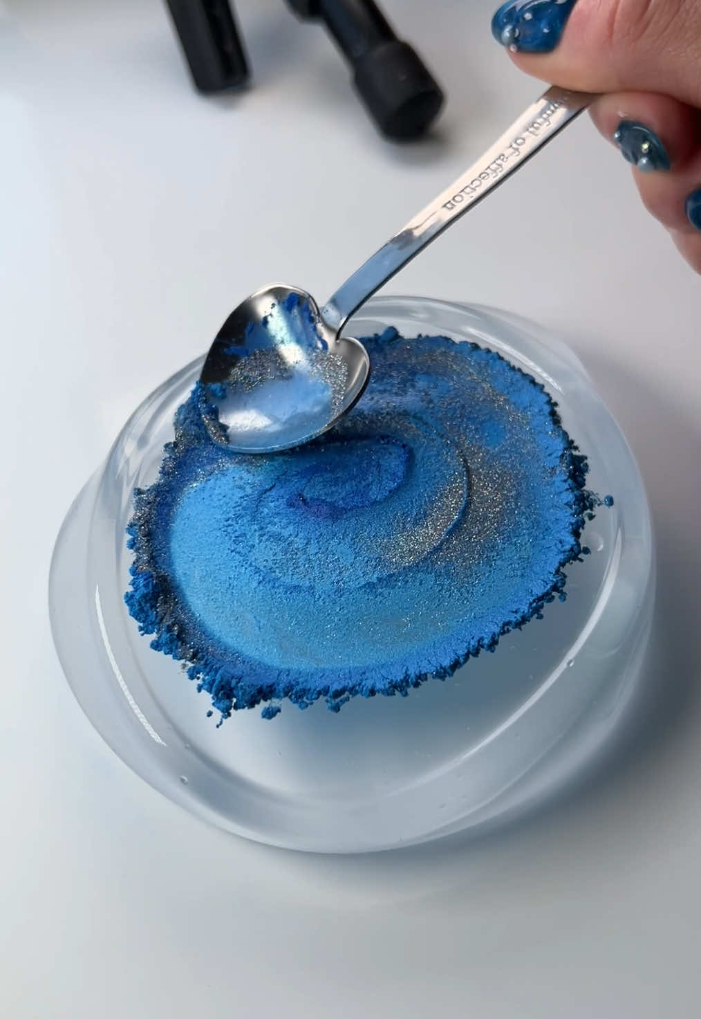Can you name this slime? 💙💎 I made this slime inspired by my new nails done by @ethereal_nails_ 😍💅🏻  Shop our available slime + products on our website, mushslime.com 🤩 Worldwide shipping and local pick up options available!  #fyp #asmr #capetown #slime #nailart 