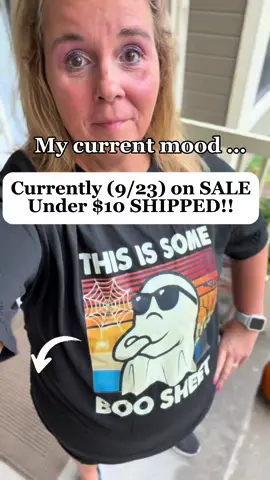 I’ve been looking for a funny Halloween T-shirt and this describes my current mood 100%! As of 9/23 it is on sale for under $10 shipped! I’m unsure how long this will be this price, grab it now! #halloweenshirt #funnyhalloween 