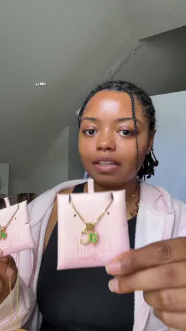 Lucky girl charm necklace🍀 #charmnecklace #goodluckcharm #fourleafclover #hypoallergenicjewelry #spiritualjewelry 