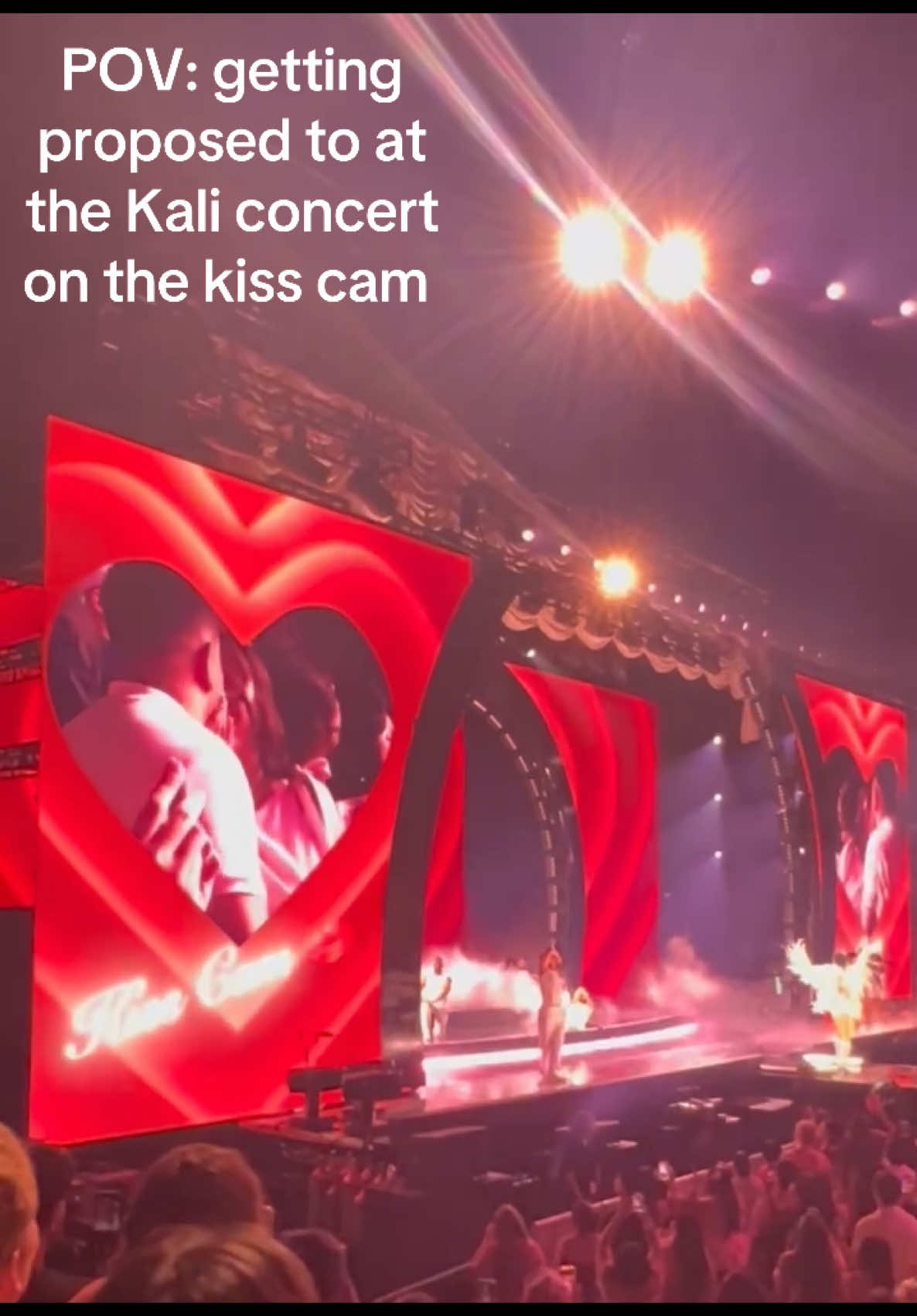 I said yes! 🥹💍 #kaliuchis #chicago #unitedcenter #kisscam #proposal #fyp #fyppppppppppppppppppppppp 