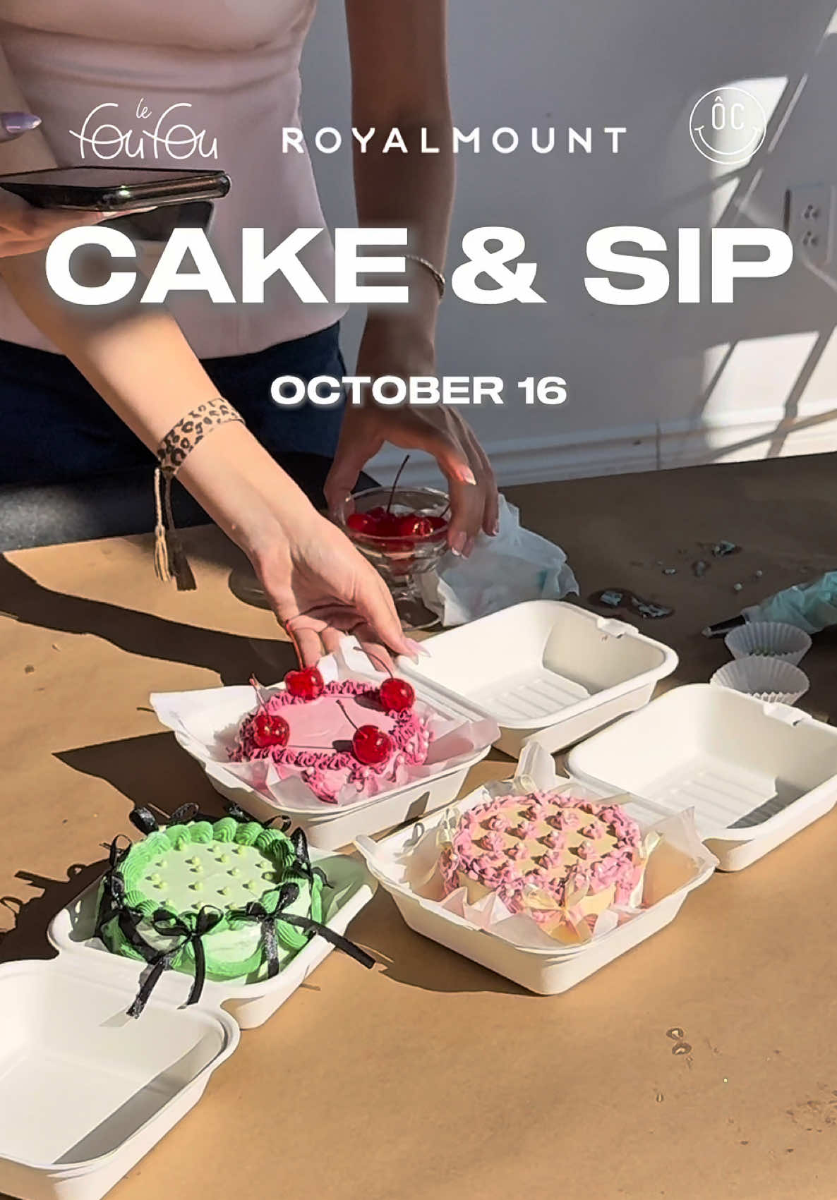 LEARN HOW TO DECORATE YOUR OWN BENTO CAKE OCTOBER 16 AT THE ROYALMOUNT (LE FOU FOU SECTION)  7-9 PM GET YOUR TICKETS NOW ON www.ochocolatmtl.com LIMITED SPOTS AVAILABLE INCLUDES: A GLASS OF WINE & A GOOD TIME 50$ + TAX PER PERSON  / APPRENEZ À DÉCORER VOTRE PROPRE BENTO CAKE  LE 16 OCTOBRE AU ROYALMOUNT (SECTION LE FOU FOU) DE 19H À 21H ACHETER VOUS BILLETS DÈS MAINTENANT SUR www.ochocolatmtl.com PLACES LIMITÉES  INCLUT: VERRE DE VIN ET UNE SOIRÉE CREATIVE 50$ + TAXES PAR PERSONNE @Le Fou Fou @Royalmount 