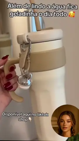 Copo Térmico com Canudo de Aço Inox 1200ml com Alça Térmica Fitness com Tampa 2 Funções#explore #tiktokshop #achadinhos 