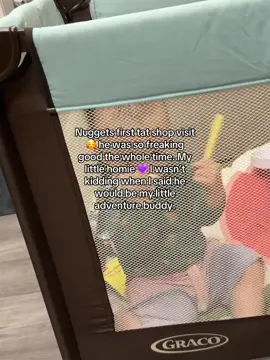 I was the only appt for the day and had permission from the owner. I would not just randomly bring my child to a tat appt. #artistsoftiktok #firsttimemom #littlehomie #tattoo #portlandoregon 