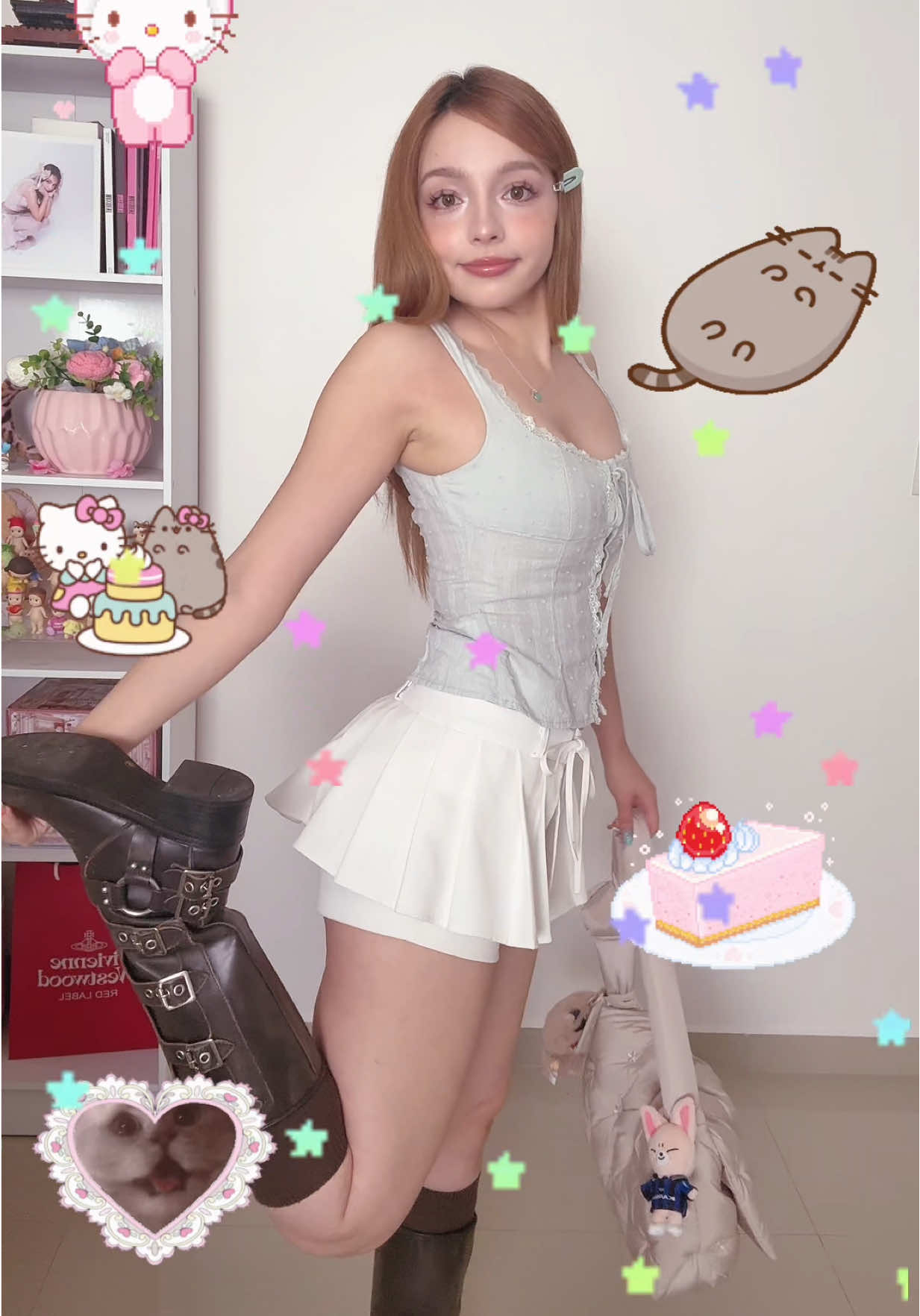 Outfit check kawaii😛 🩵🪽 #girls #OOTD #outfitinspo #outfitideas #shoujogirl 