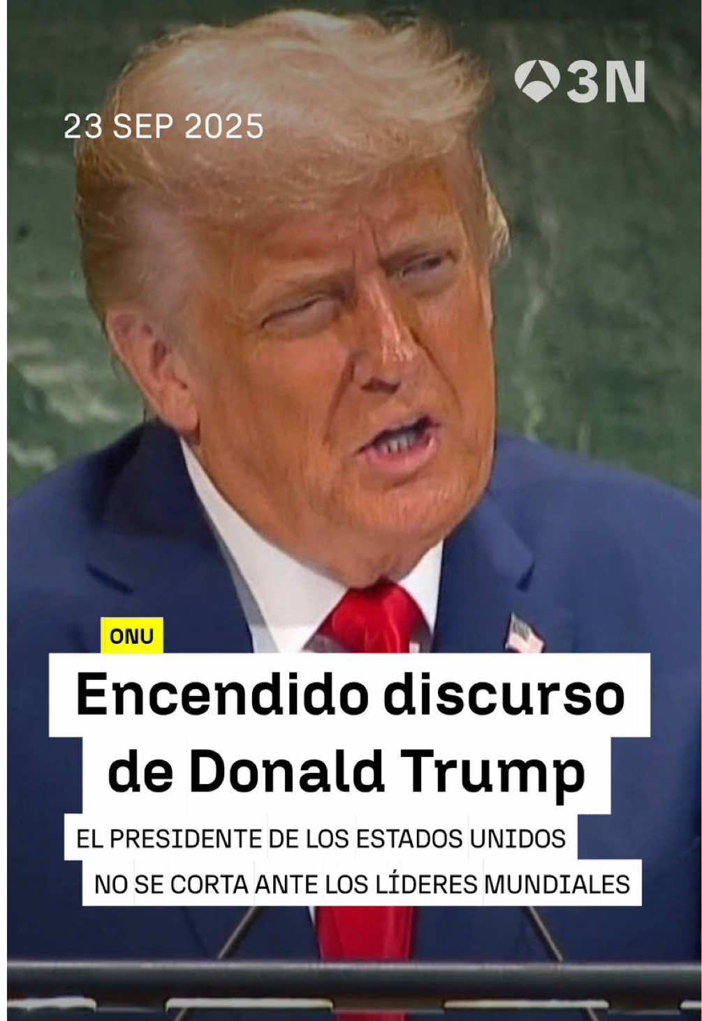 📢 Encendido discurso de Trump ante la asamblea de la ONU  🇺🇸 El presidente estadounidense critica a la ONU y apoya a Israel  📲 Consulta toda la #actualidad en antena3noticias.com #Antena3Noticias #Noticias #News #A3N 