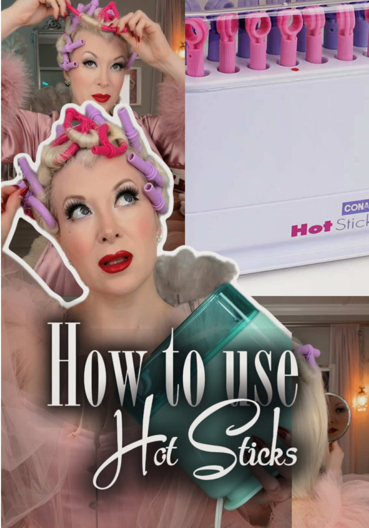 This is your sign to try the weird curlers! 🤣😉 Showing you how to use hot sticks which are my new vintage styling weapon for glamorous hair! 💬 Have you tried these? Drop your hair style questions below for it to possibly be covered in a future episode. ✨Welcome to the Vintage Hair Diaries - Ep2. Where I show you the tips, techniques, product guides, and spill the secrets behind glamorous vintage inspired hair looks.  So if you’ve been trying desperately to get the vintage s-wave or the perfect Page Boy bevel than these hot sticks might be for you! (Check out my bio for a complete hair product list & recommendations shown in this episode.) 📲 Share with a bestie who loves vintage inspired styles & save this post for future help and inspiration.  Fabulous tulle robe @dolliesdelights #missaudreymonroe #howtousehotsticks #vintagehair #vintagestyle #fyp 