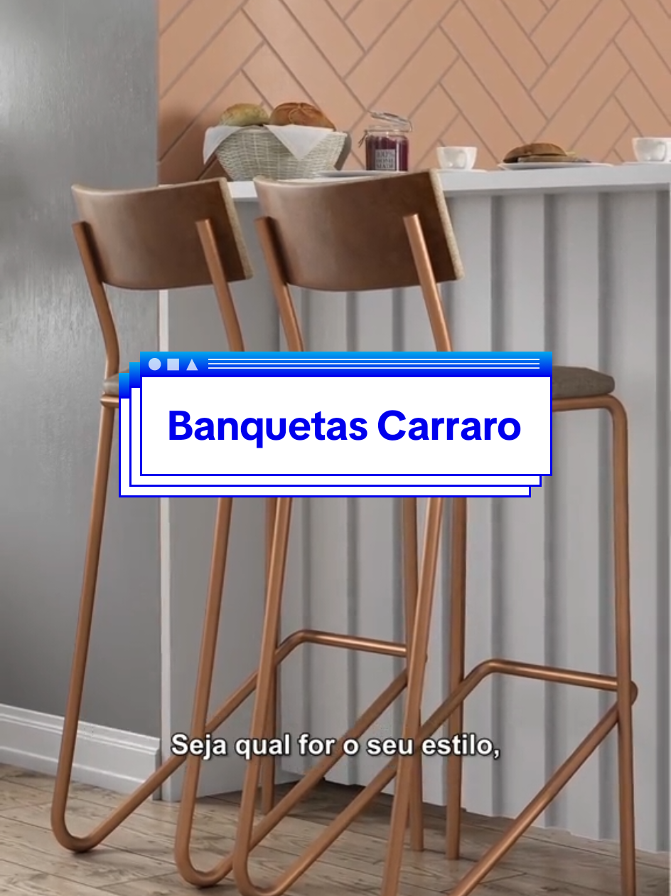 Banquetas altas Carraro. As banquetas tem um design moderno e sofisticado que realça qualquer ambiente ✨️ LINK NOS COMENTÁRIOS 🔥  Kit 2 Banquetas Altas Cozinha Balcão 1747 Carraro Rose. #creatorsearchinsights #banqueta #balcao #cozinhatiktok #moveis 