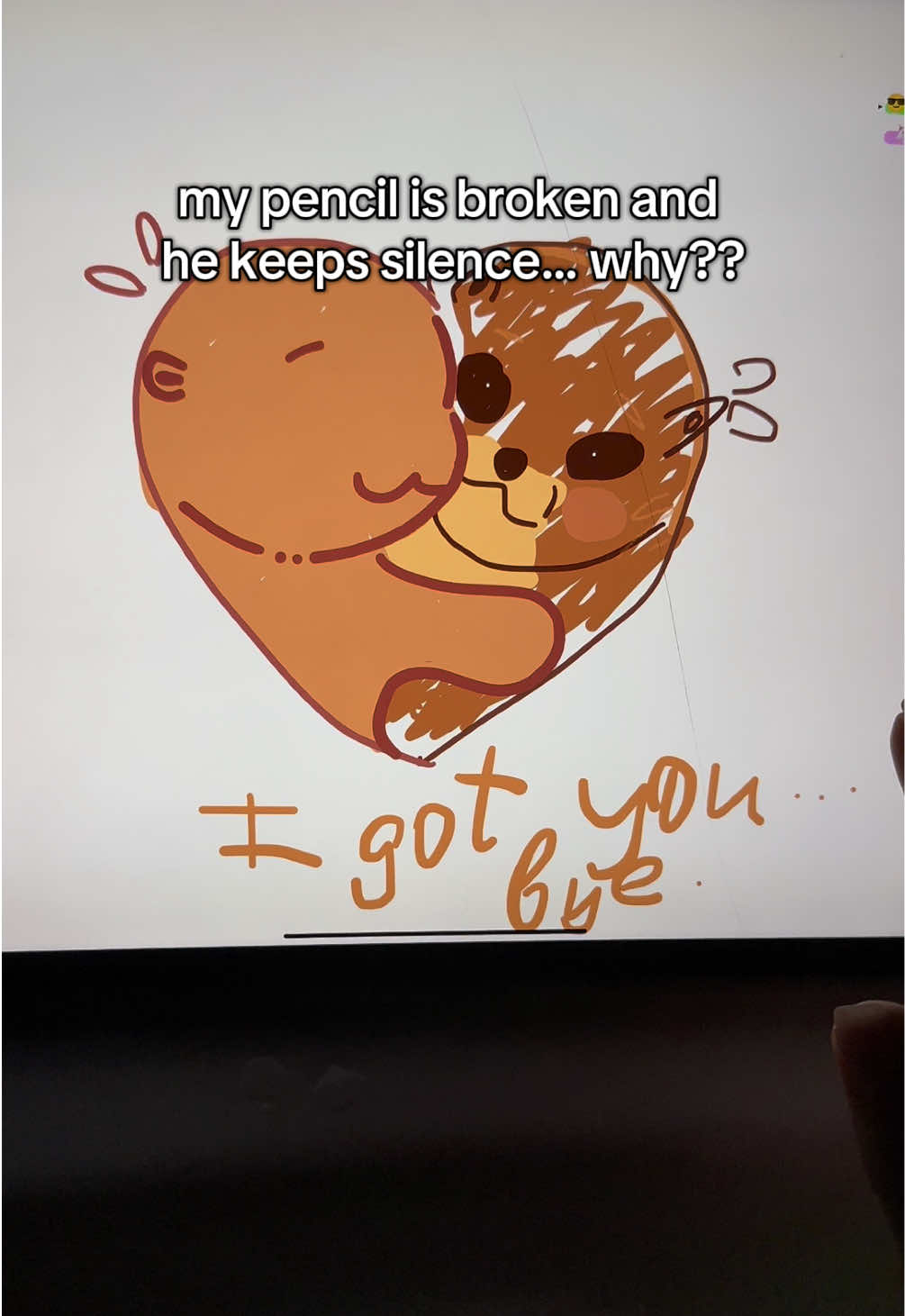 Why he didn’t notice that I draw messily….. #artworkout #digitalartist #ipadgames #applepencil #ipad 