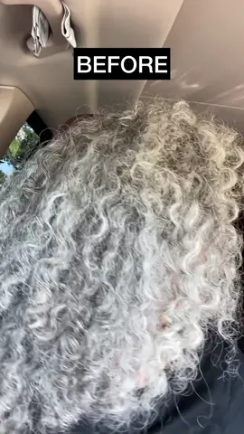 Bouncee gray curls BEFORE and AFTER styling  #silvercurls #graycurls #curlyhaircare #curlysilvers #50pluswomen 