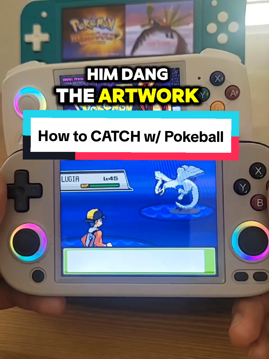 Replying to @magikartmart catchin Legendary Pokemon hack gameplay here #nostalgia #rg40xxh #emulator #videogames 