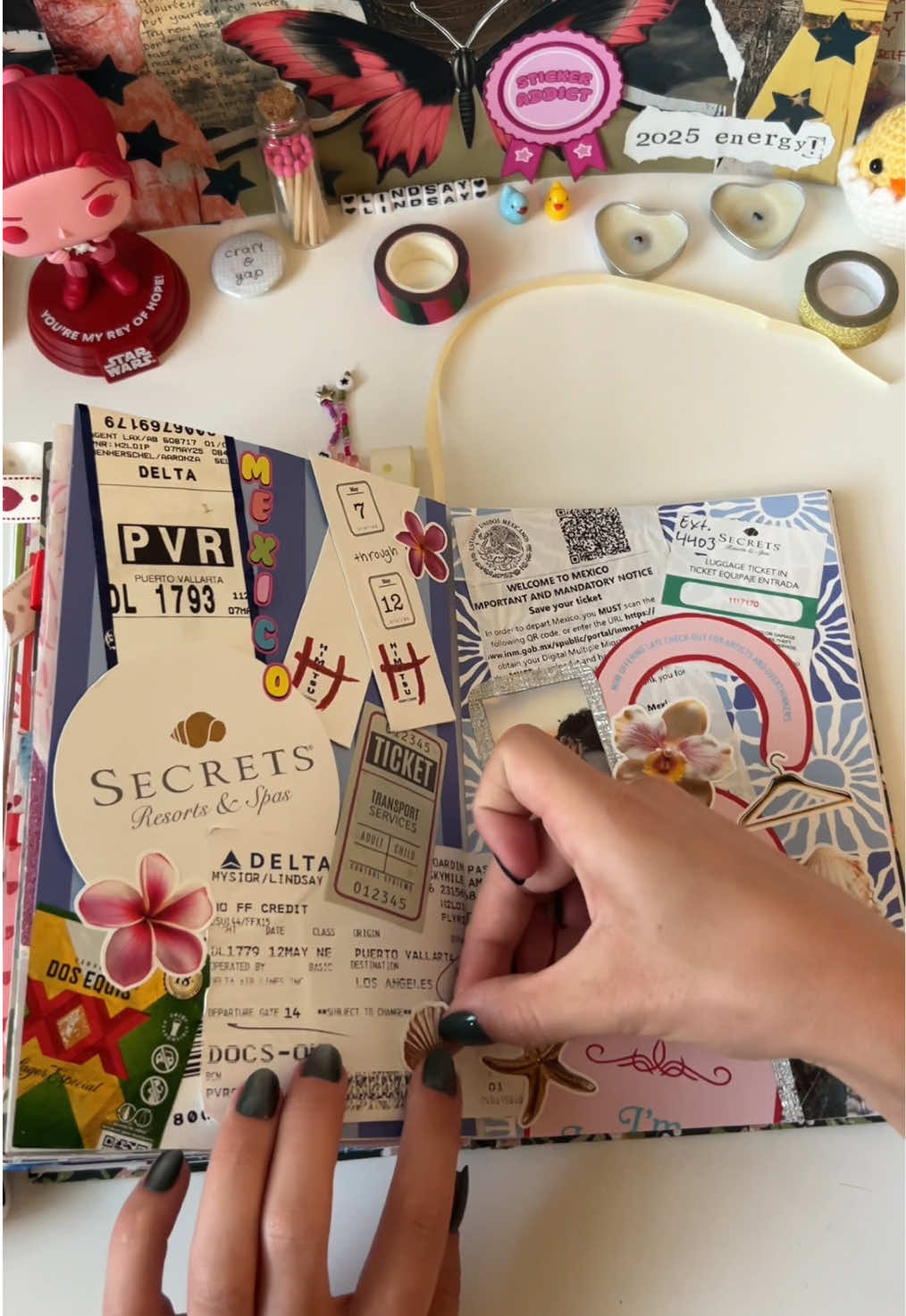 It’s been awhile ☺️ Junk journal with me about my trip to Mexico this summer! Background papers are from my Etsy shop, and stickers are from my favvv @Prince of California 🖤 #creatorsearchinsights #junkjournalwithme #junkjournal #junkjournalideas #junkjournaling 