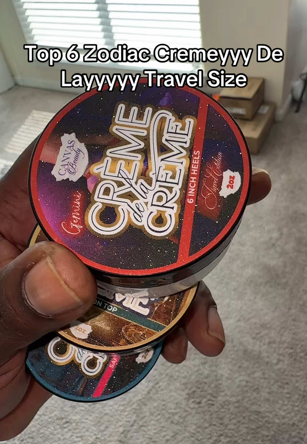 Travel Size Zodiac Cremeeyyy De Layyyy Cremeeyy😝😍🤞🏾 #cremedelacreme #canvasbeauty #travelsize #top6 
