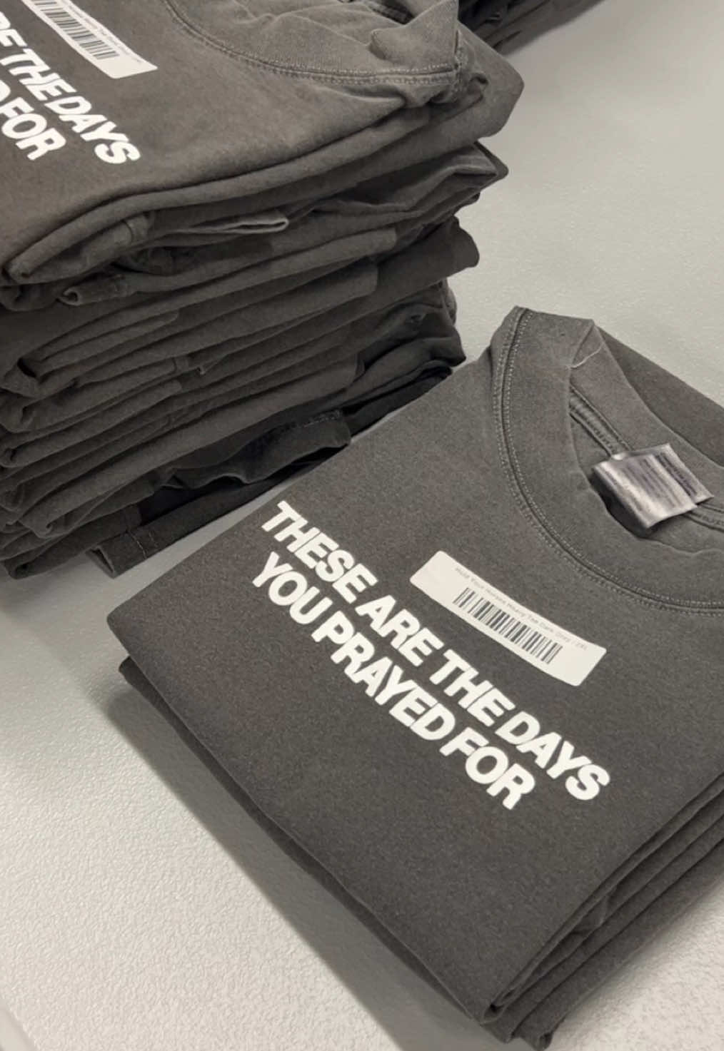 Fold and barcode with me as I shelve and inventory our popular hold your horses Christian premium tees :)  #christianclothing #mentalhealthmatters #Jesussaves 