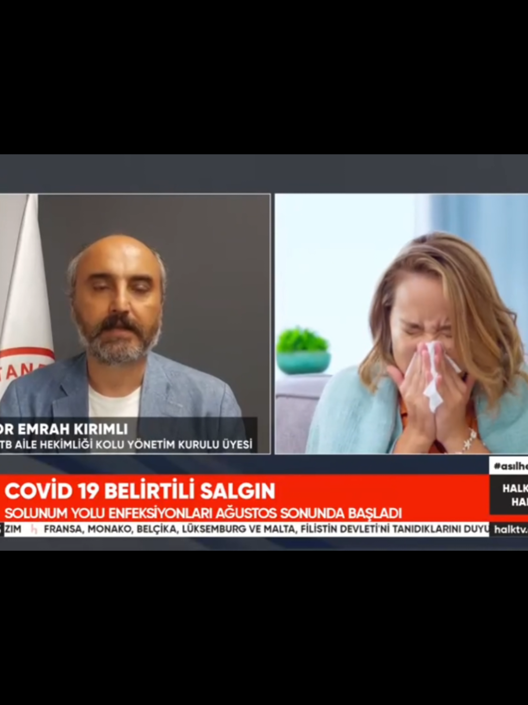 🔴 Covid 19 belirtili solunum yolu enfeksiyonları Ağustos sonunda başladı.  🔴 Covid belirtisi olanlar okula işe gitmemeli, toplu taşıma kullanmamalı, maske takmalı uyarısı yeniden yapıldı. #keşfet #covid19 #hasta #maske #dikkat Kaynak Halk TV 23.09.2025 Salı 