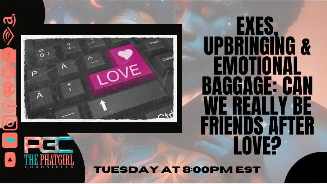Breakups don’t just end relationships..... they reveal a lot about who we are, how we love, and how we heal. In this episode of The Phat Girl Chronicles, we’re unpacking: 👉🏾 Can you really be friends with your ex, or is that just chaos waiting to happen? 👉🏾 How your upbringing shapes the way you show up in love 👉🏾 When friendship is healing… and when it’s just unfinished business 💜 Pour up your favorite drink, tap in, and let’s get real about love, loss, and lessons. 🎧 Tune in on ALL platforms + catch the live vibes on YouTube and Facebook tonight at 8PM EST/7PM CST!!!#LIVEIncentiveProgram #LIVEStory #PaidPartnership 