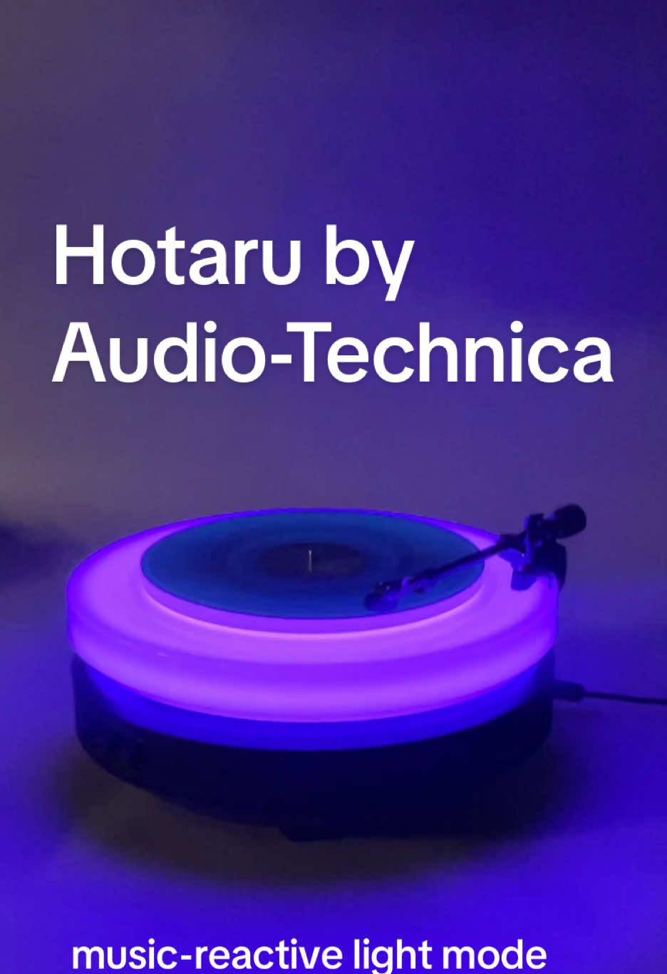 a closer look at the floating, glowing, artisticly designed turntable “Hotau” from Audio-Technica #hotaru #audiotechnica 