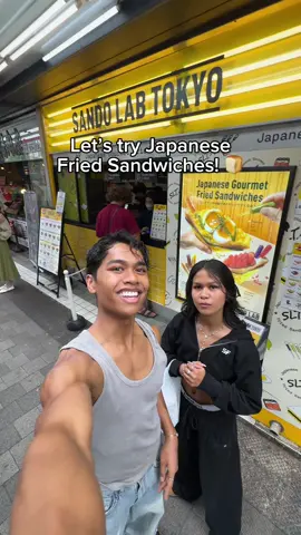 Trying Japanese Fried Sandwiches 🤤 #japanesesando #japanesesnacks #japanesedesserts #whattoeatintokyo #foodintokyo 