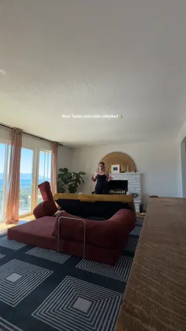 I’m not sure if I prefer this to the red or green 🤨  vote in the comments pls #teddysofa #conversationpit #floorcouch 