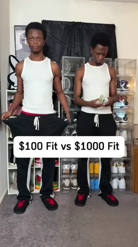 $100 fit vs $1000 fit! lemme me know if yall want more vids like this #outfitinspo #fitcheck #fyp 
