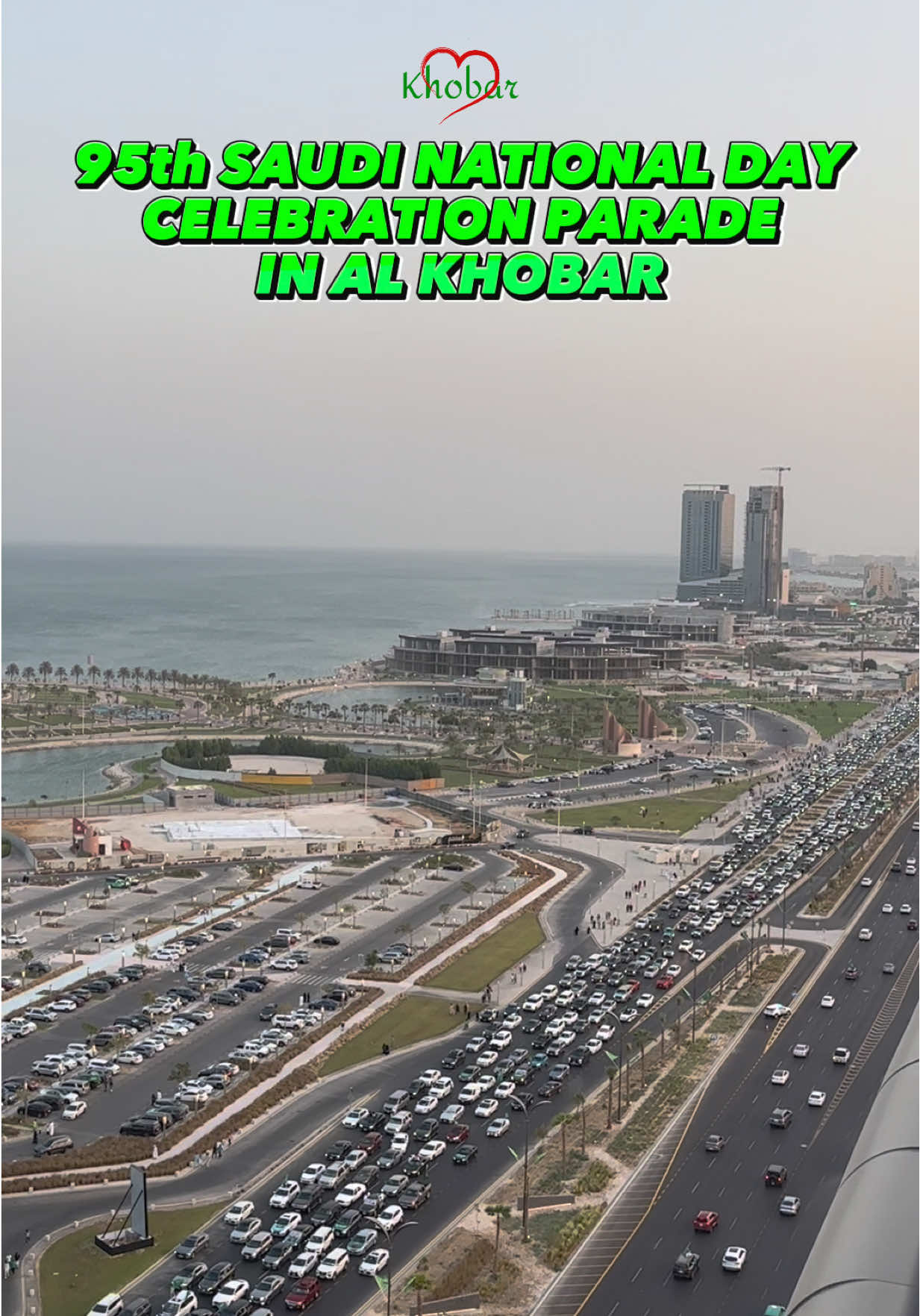 Celebrate the 95th Saudi National Day Parade with pride, joy, and unity. Join the city in honoring our heritage, culture, and bright future. 💚 #SaudiNationalDay95 #اليوم_الوطني_95 #AlKhobar #SaudiArabia #LoveKhobar     