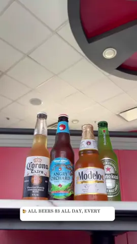 🍻 Cheers to good vibes! ALL beers are Happy Hour priced, ALL day, every day for the rest of the month! Come sip, chill, and make it a great one. 🍺✨ #HappyHourAllDay #BeerLovers #Cheers #DrinkSpecials #GoodVibesOnly      