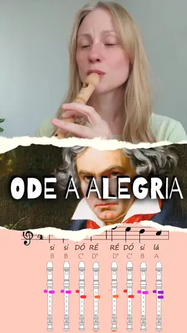 🪈Ode a alegria (9a Sinfonia, Beethoven) para flauta doce. #9sinfonia #beethoven #comotocar #flautadoce #recorderplayer 