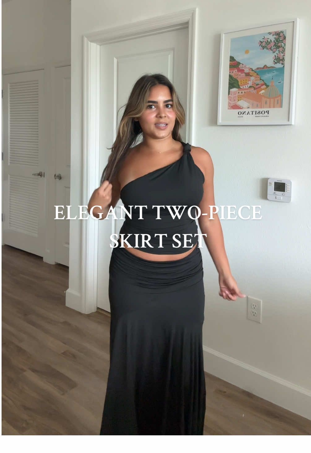 I can’t wait to book a dinner and wear this set 🥹 #tiktokshopfashionfinds #dinneroutfit #twopieceset #vacationset 