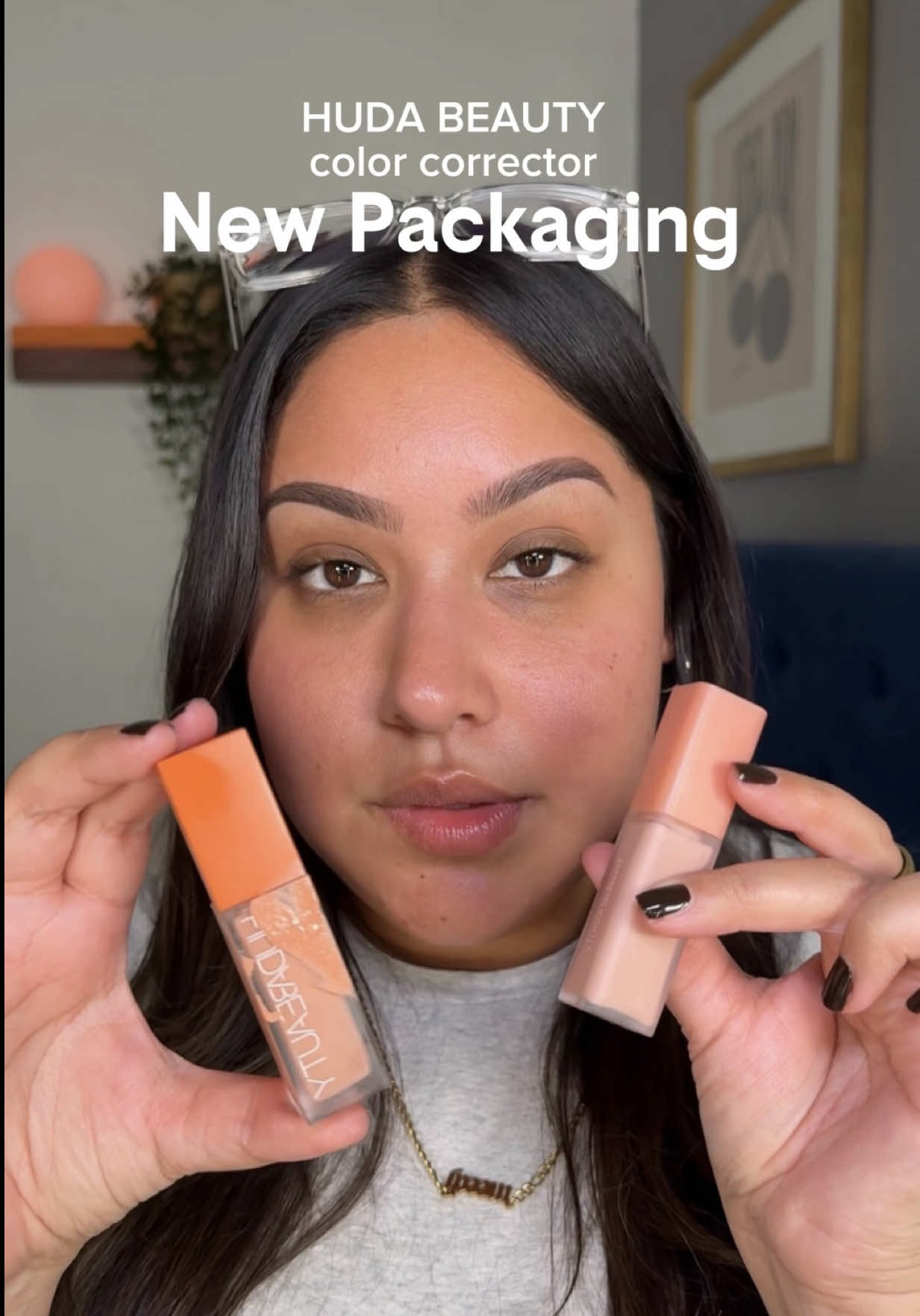 Huda finally changed the packaging on the faux filter color correctors! 🗣️ I won’t have to wipe my drawers clean everyday @Huda Beauty @Huda @hudabeautyshop faux filter color corrector in pink pomelo and peach  #hudabeauty #fauxfiltercolorcorrector #colorcorrection #makeupreview #darkcirclesundereyes 