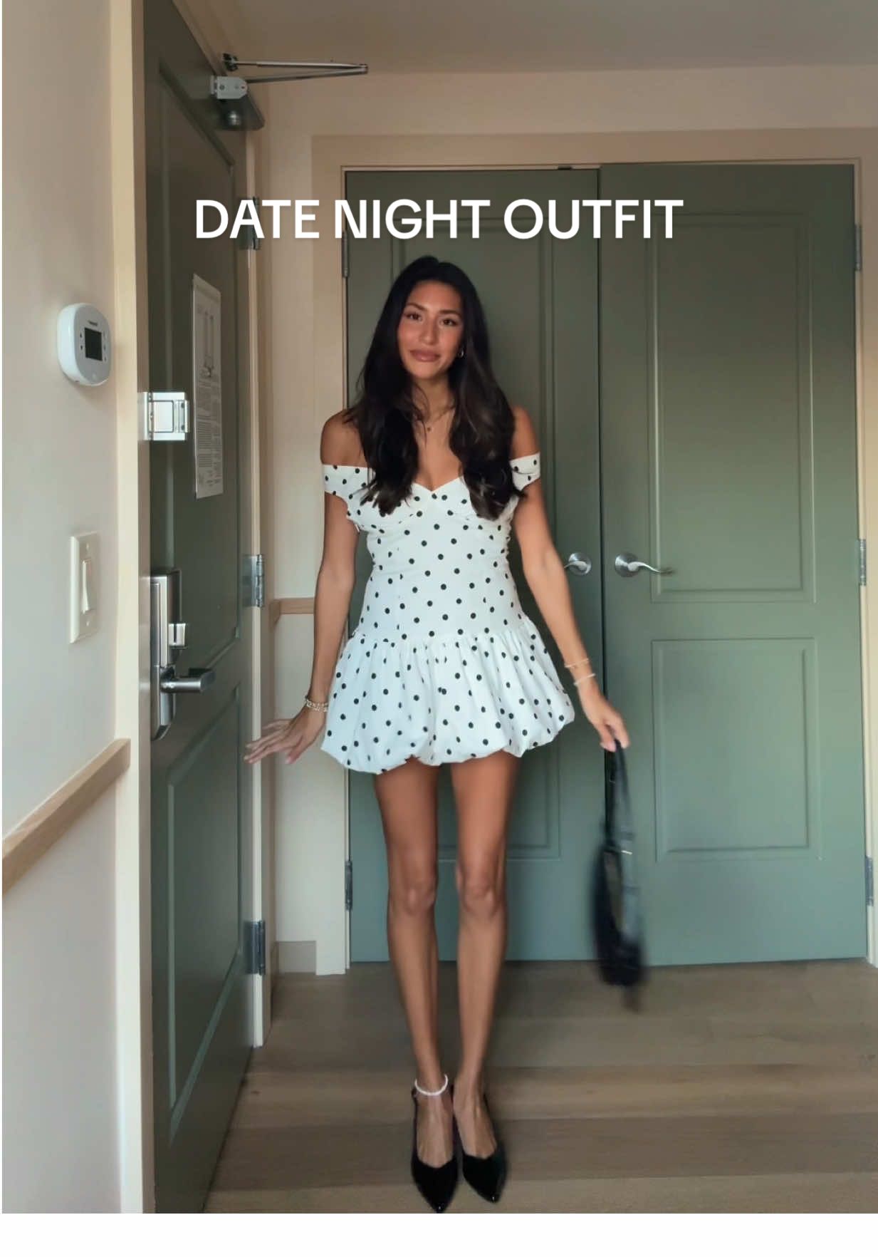 anniversary dinner fit♥️ @PEPPERMAYO #ootn #minidress #datenight #outfit #polkadot 