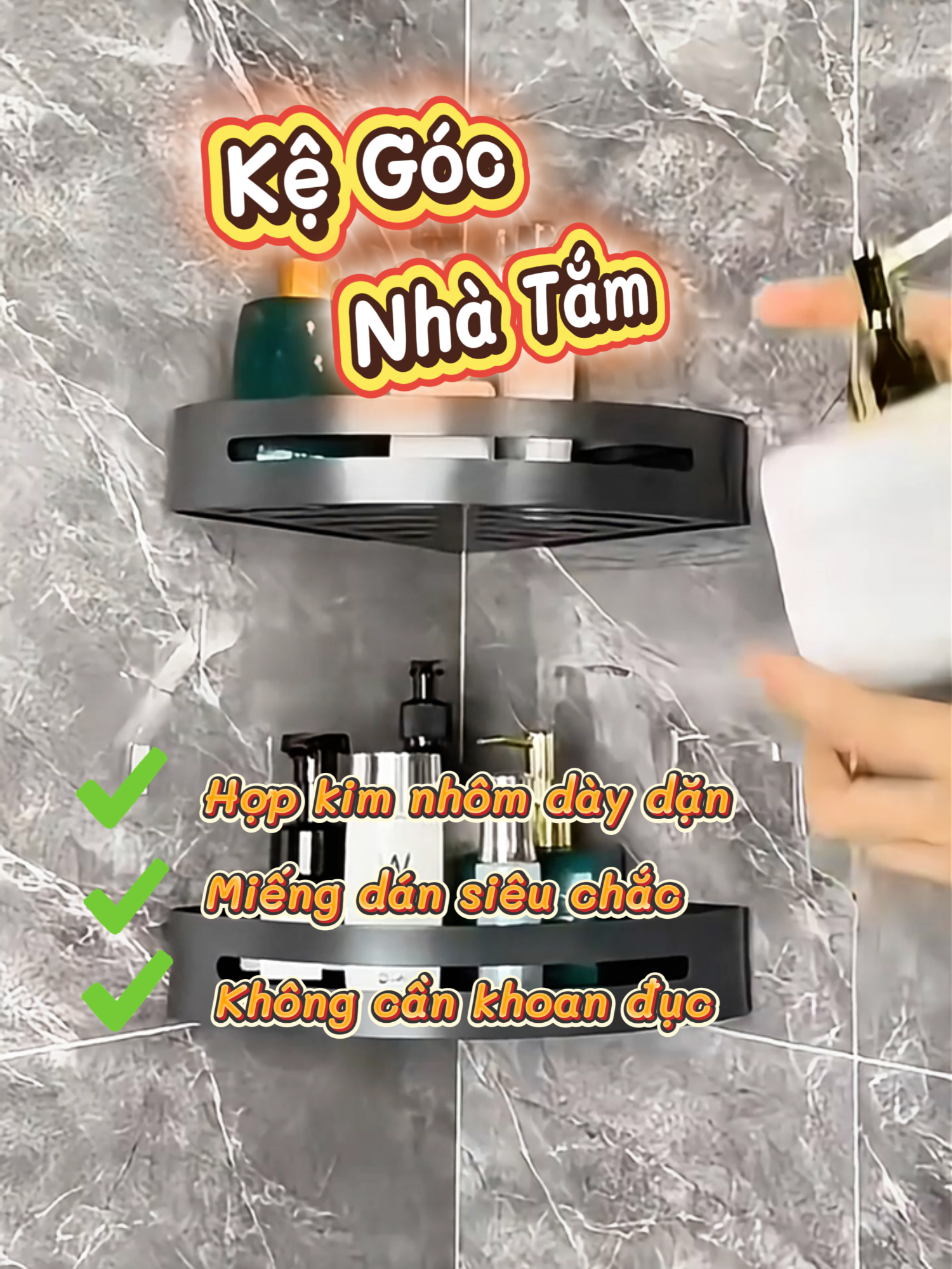 Kệ để đồ nhà tắm Kệ góc nhà tắm dán tường Để đồ đa năng Kệ treo tường Lắp đặt không cần khoan. kệ dán tường, kệ nhà tắm #giadungtienloi #giadungthongminh #nhacuadoisong #giadungtienich #nhavesinh #kenhatam #kenhatamdantuong #kedantuong
